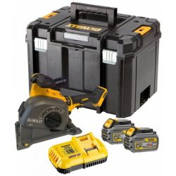 DCG200T2 akkumulátoros falhoronymaró horonymaró 54 V 125 mm vágási szélesség 8 - 35 mm szénkefementes 2 x 6 Ah akku + töltő TSTAK kofferben