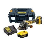   DCG405P2-QW - 18V XR 125mm kefe nélküli sarokcsiszoló, 2x5.0Ah, TSTAK-ban