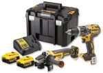   DeWALT DCK2080P2T Akkus fúró + sarokcsiszoló szett 18V 2db 5.0 Ah-s akku+koffer